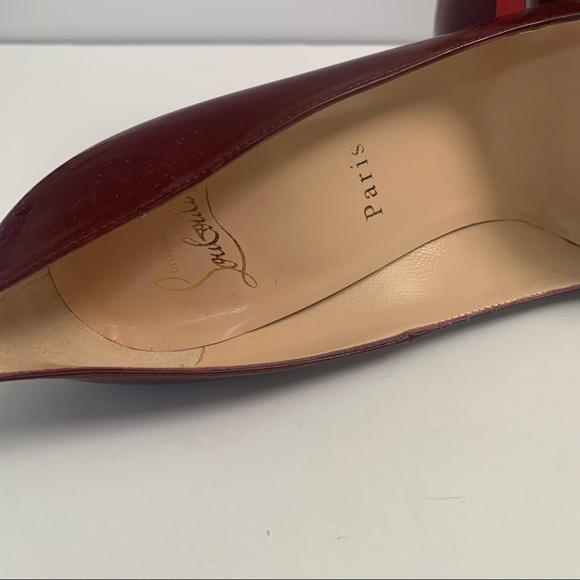 Christian Louboutin Rolando 120 Platform Pump Patent Leather Red Heels 39.5 9 7 - Picture 7 of 12